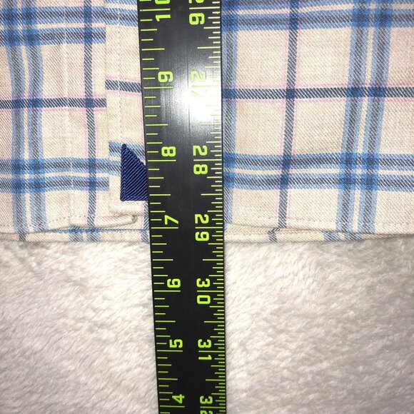 Untuckit Men Shirt Size XL Wrinkle-Free Long Sleeve Flannel Plaid Button Up Blue - Picture 4 of 13